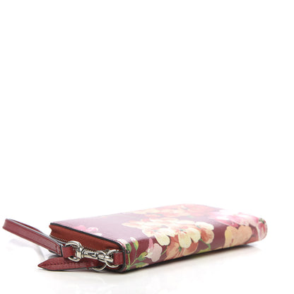 Gucci Shangai Calfskin Blooms Print Zip Around Wrist Wallet Romantic Cerise Multicolor 4 of 9