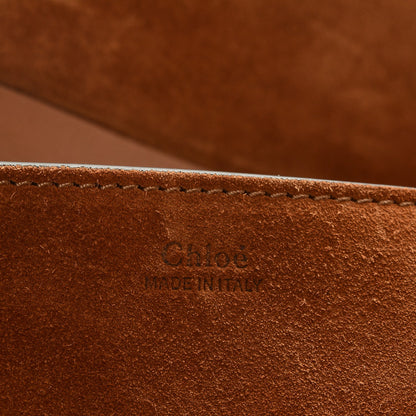 Chloe Suede Smooth Calfskin Studded Drew Shoulder Bag Caramel 6 of 6