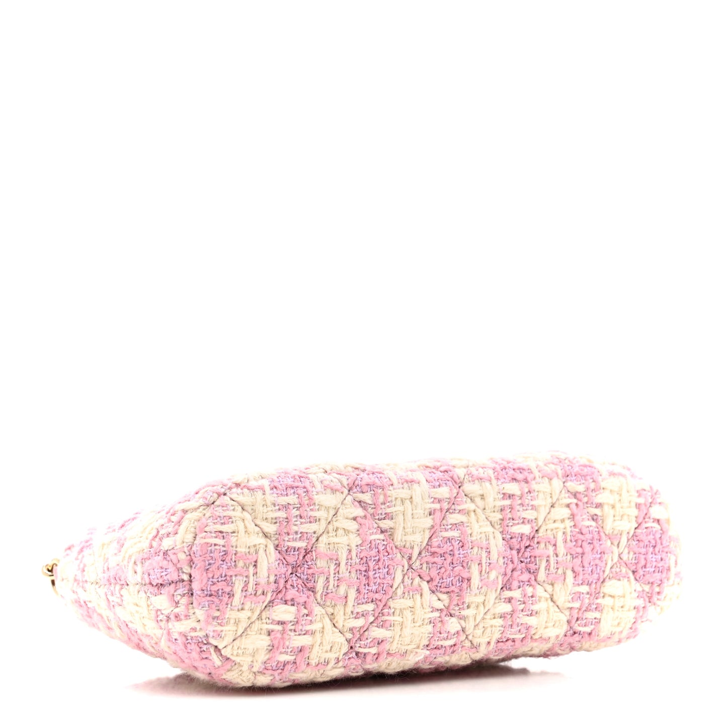 Tweed Quilted Mini Clutch With Chain Pink