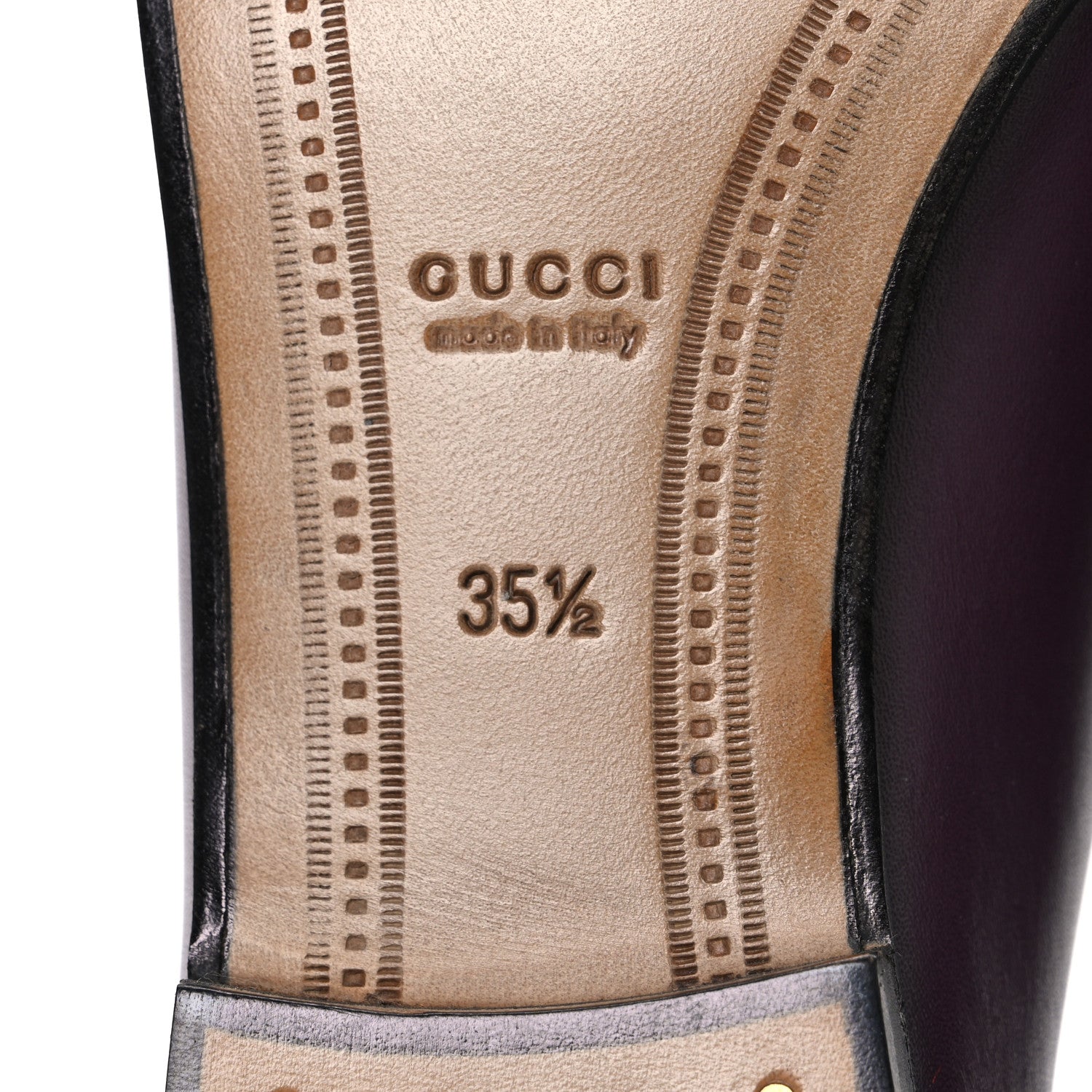 Gucci Real Betis Glamour Calfskin Womens Jordaan Horsebit Loafers 35.5 Shiny Vineyard 8 of 12