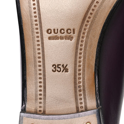 Gucci Real Betis Glamour Calfskin Womens Jordaan Horsebit Loafers 35.5 Shiny Vineyard 8 of 12