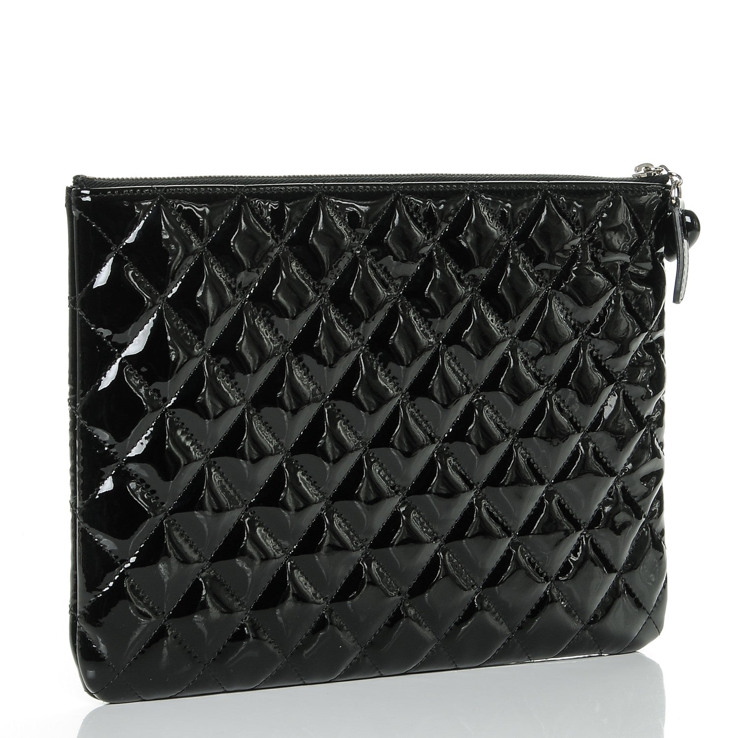 Chanel Patent Calfskin Quilted Medium Cosmetic Case Black 3 of 7