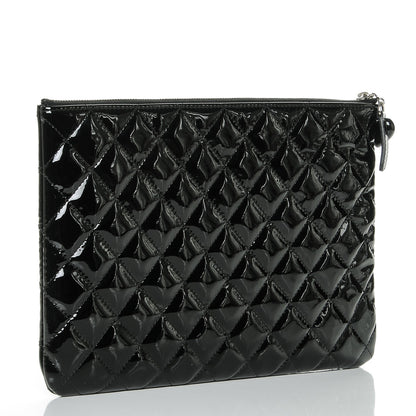 Chanel Patent Calfskin Quilted Medium Cosmetic Case Black 3 of 7