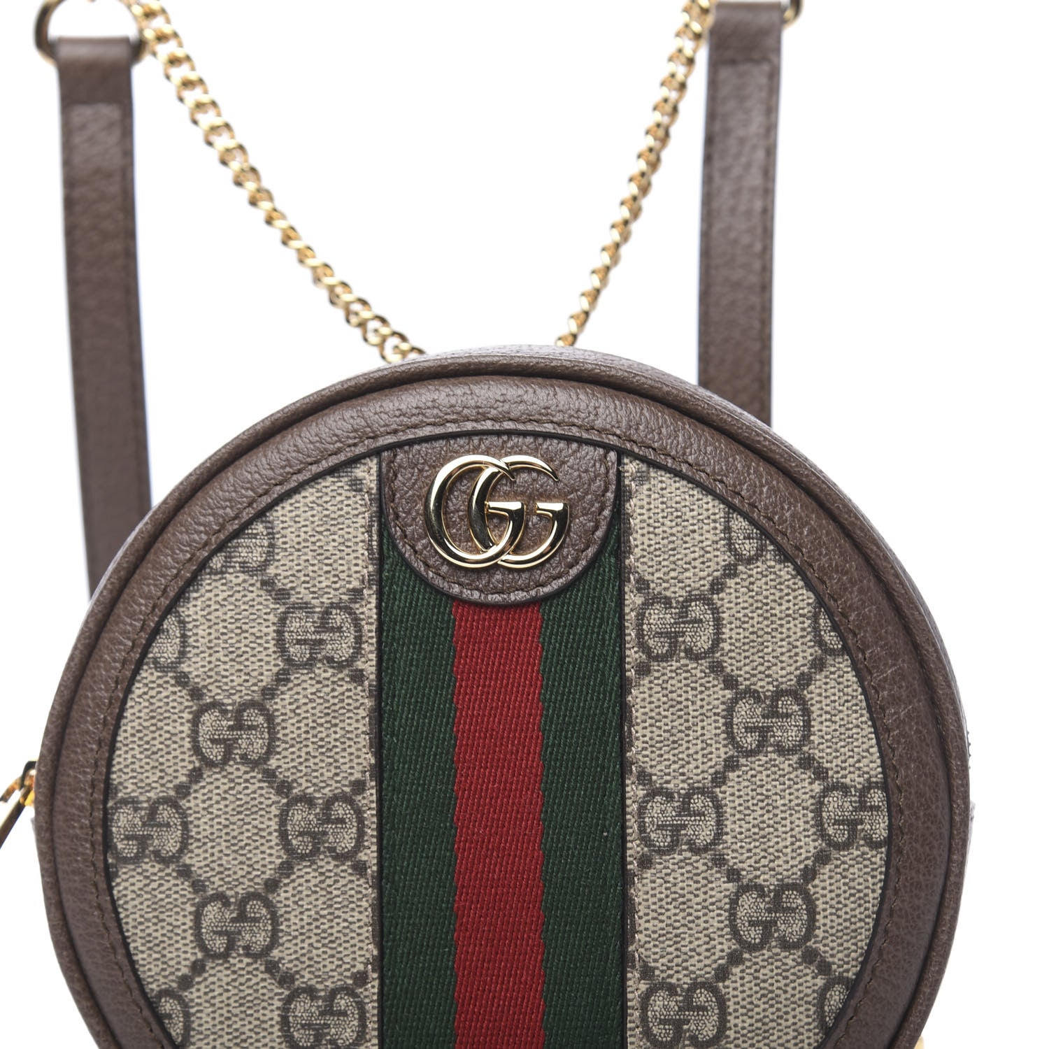 Gucci GG Supreme Monogram Web Mini Ophidia Round Backpack Brown 9 of 10