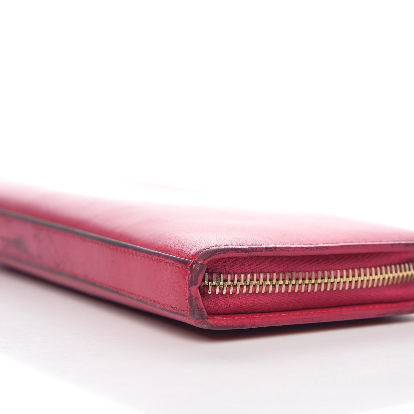 Calfskin Classic Zip Around Continental Wallet Fuchsia
