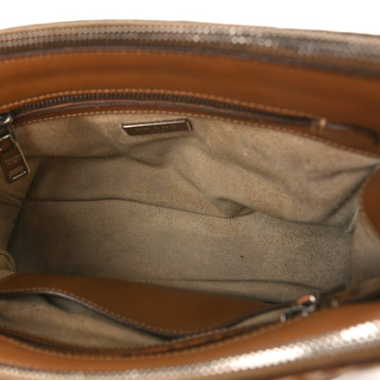 Prada City Calf Mini Hand Stitched Galleria Double Zip Tote Caramel 5 of 14