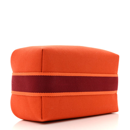 Hermes Canvas Small Bride-A-Brac Pouch Orange Burgundy 4 of 8
