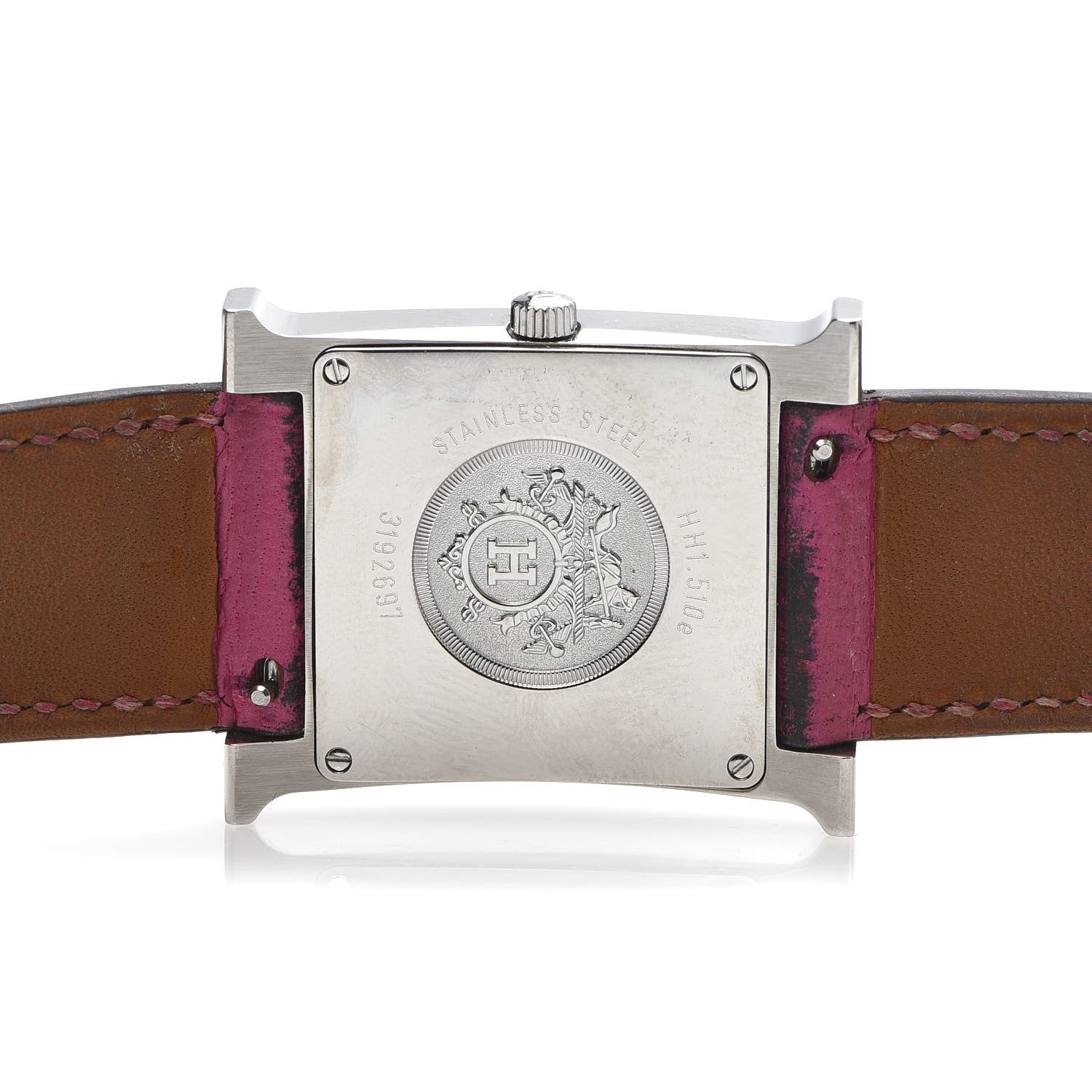 Hermes Stainless Steel Chevre Mysore 26mm Heure H Hour Quartz Watch Rose Tyrien 8 of 9