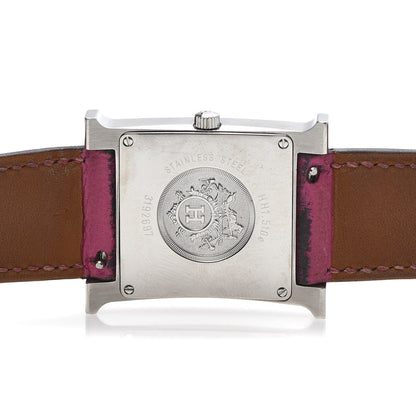 Hermes Stainless Steel Chevre Mysore 26mm Heure H Hour Quartz Watch Rose Tyrien 8 of 9