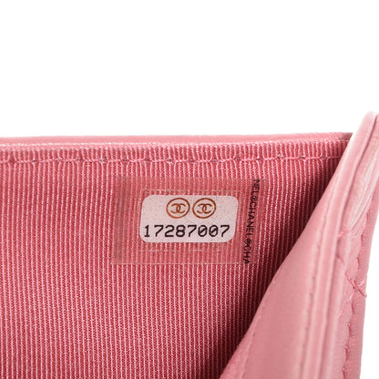 Chanel Lambskin Quilted Yen Wallet Pink 9 of 9