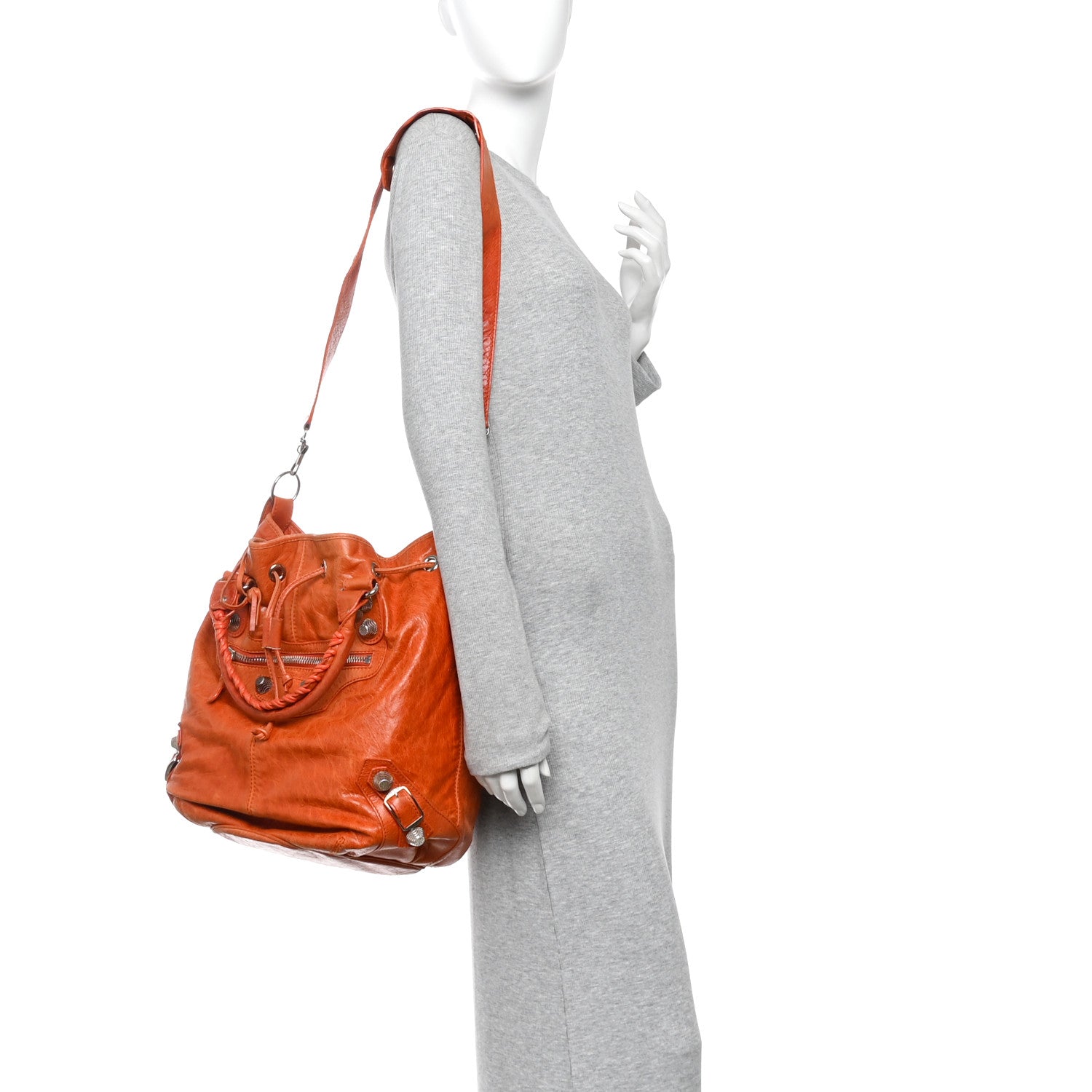 Balenciaga Agneau Giant 21 Silver Hardware Pompon Mandarine 2 of 11
