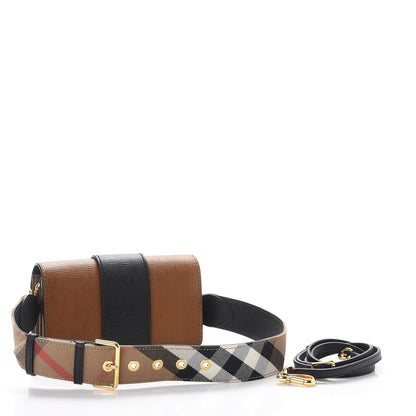 Burberry Grainy Calfskin House Check Small Buckle Bag Brown 4 of 11