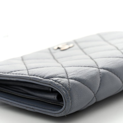 Chanel Lambskin Quilted Yen Wallet Blue 14 of 15