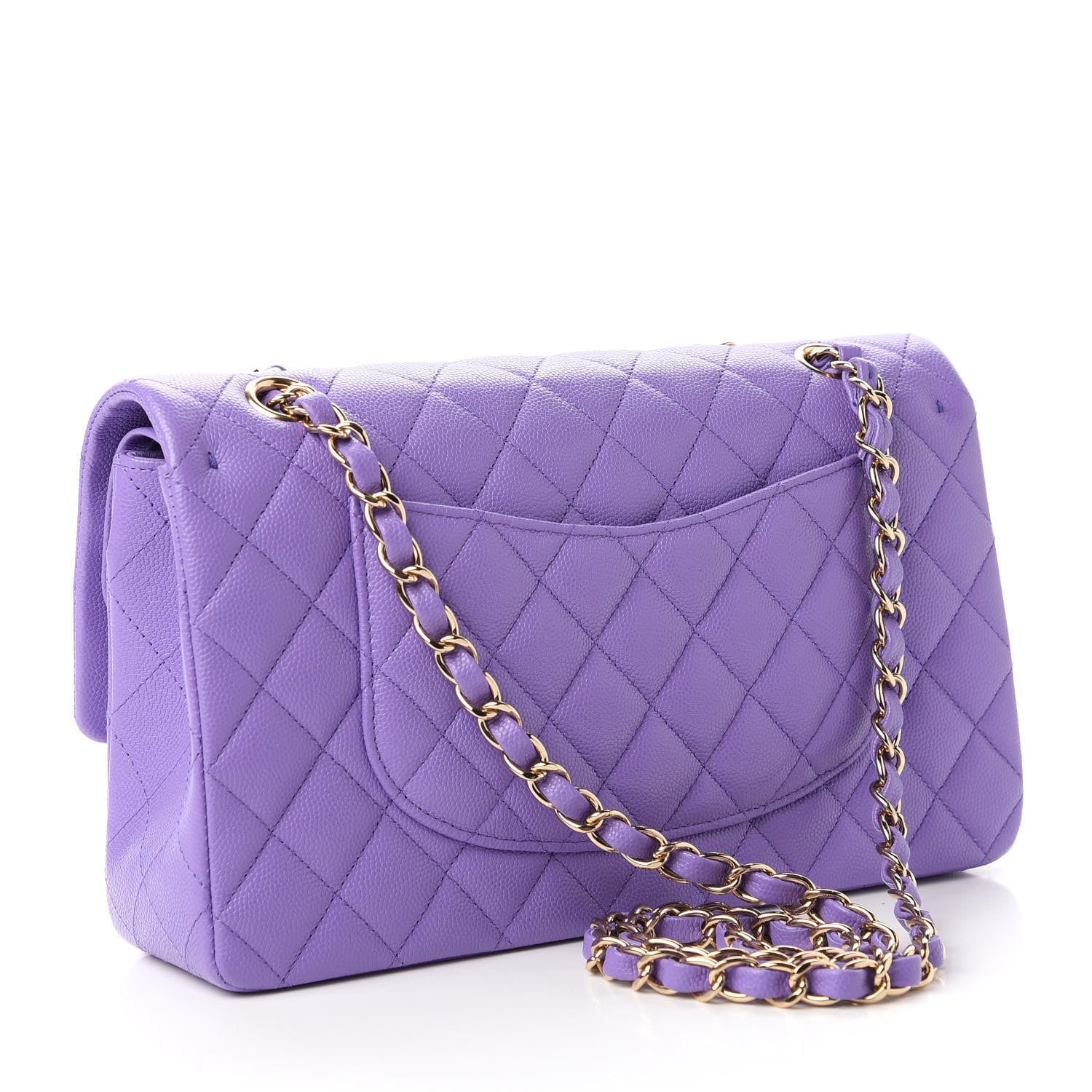 Chanel Caviar Quilted Medium Double Flap Purple 3 of 11