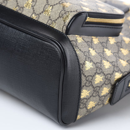 Gucci GG Supreme Monogram Bees Print Small Day Backpack Beige Oro Black 9 of 11