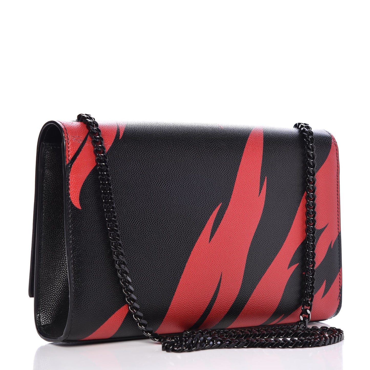 Grain De Poudre Medium Classic Monogram Flame Print Kate Satchel Black