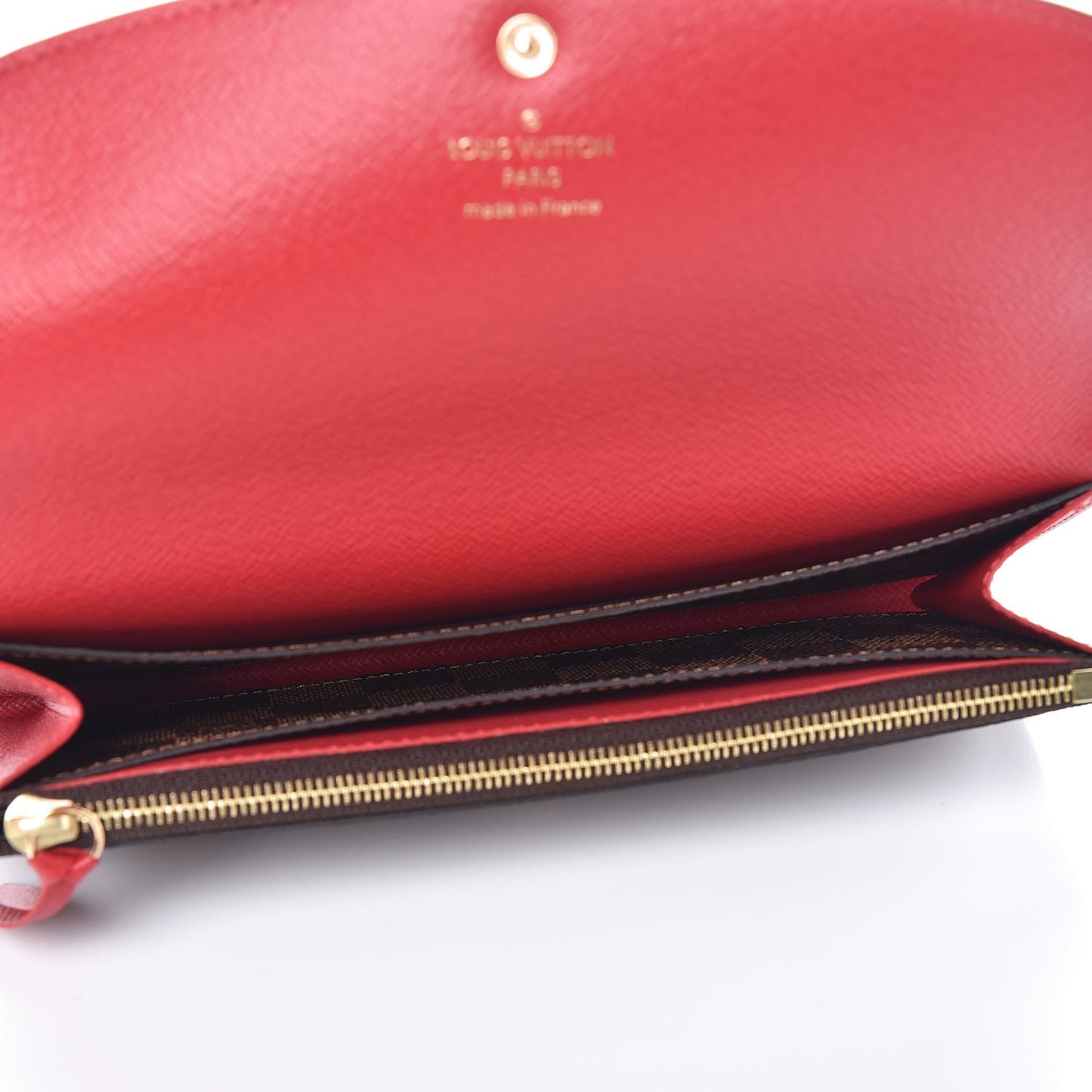 Damier Ebene Emilie Wallet Red