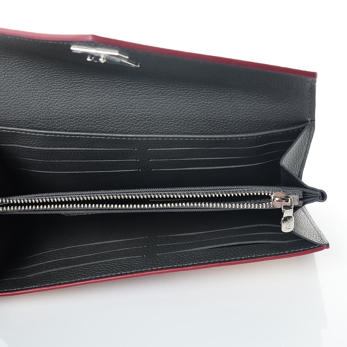 Soft Calfskin My Lockme Wallet Lie De Vin Etain Creme