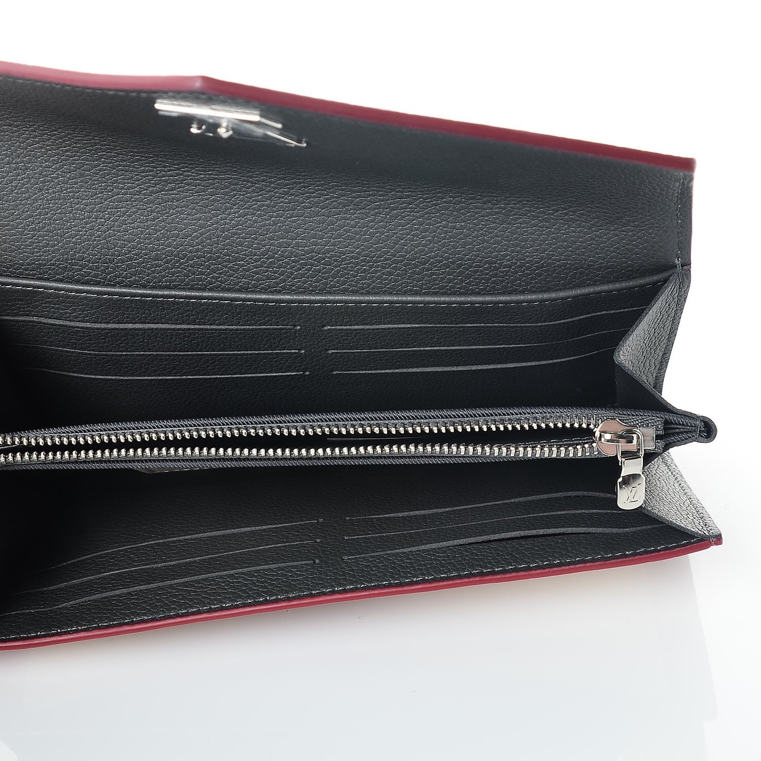 Louis Vuitton Soft Calfskin My Lockme Wallet Lie De Vin Etain Creme 5 of 7