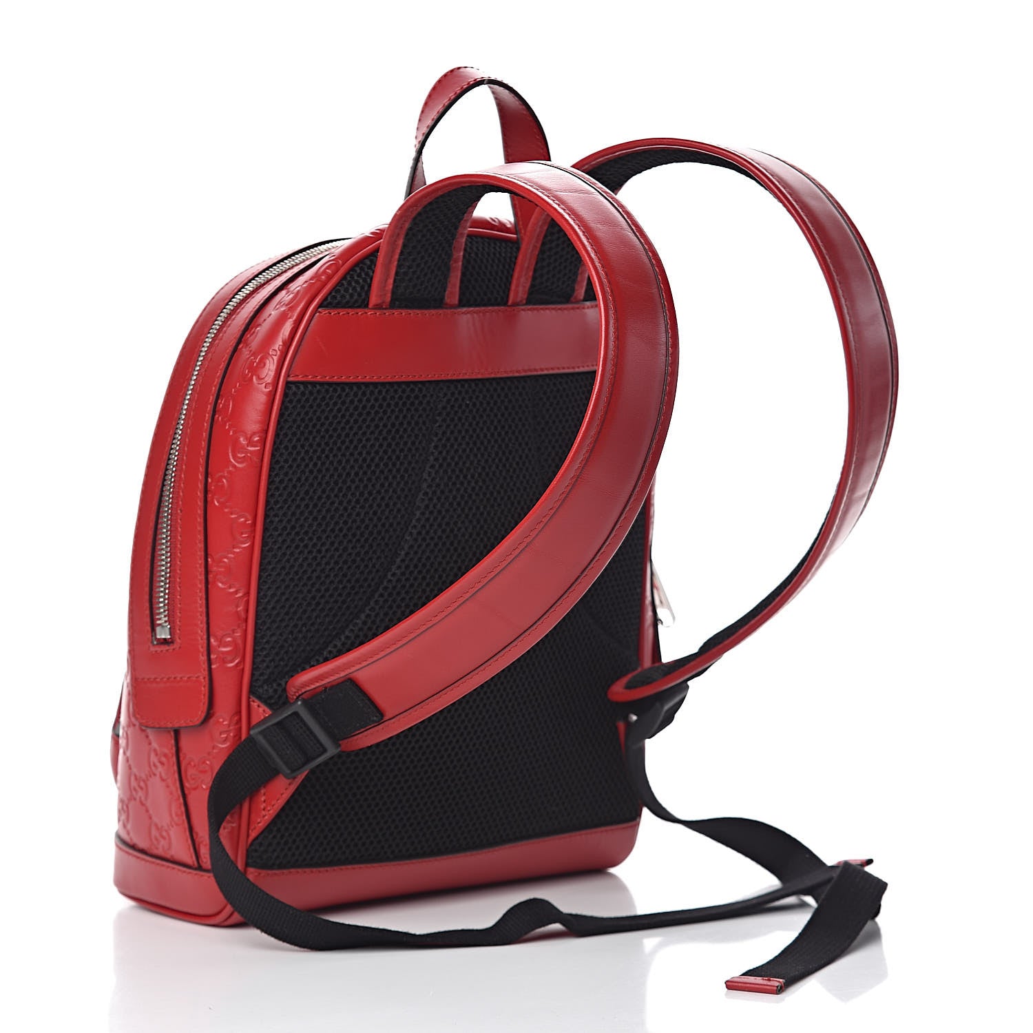 Gucci Guccissima Signature Small Day Backpack Hibiscus Red 3 of 15