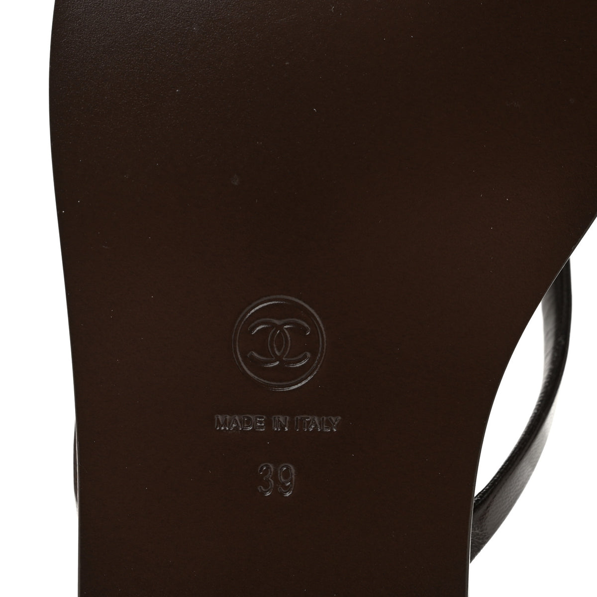 Goatskin CC Times Square Thong Sandals 39 Brown