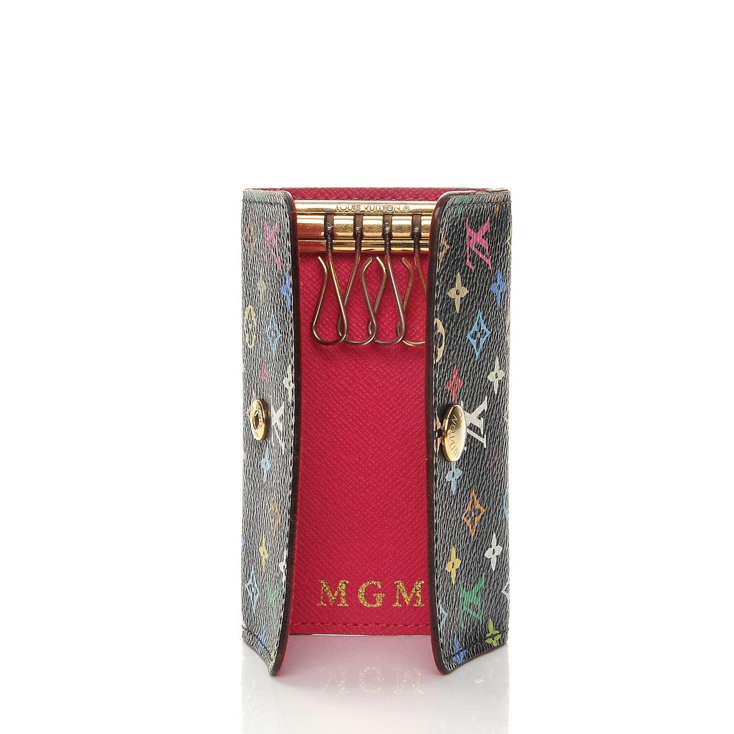 Monogram Multicolor Multicles 4 Key Holder Black Grenade
