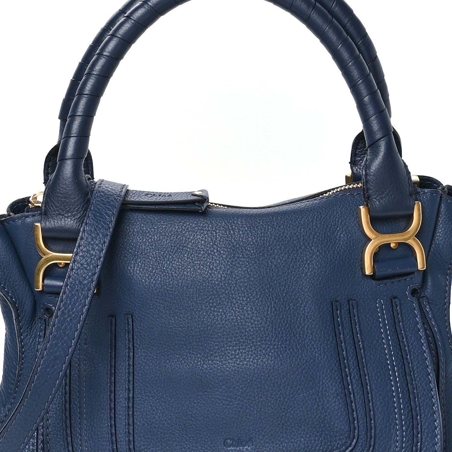 Chloe Calfskin Medium Marcie Satchel Royal Navy 8 of 13