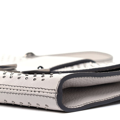 Jimmy Choo Calfskin Studded Rivera Flap Clutch White 9 of 9