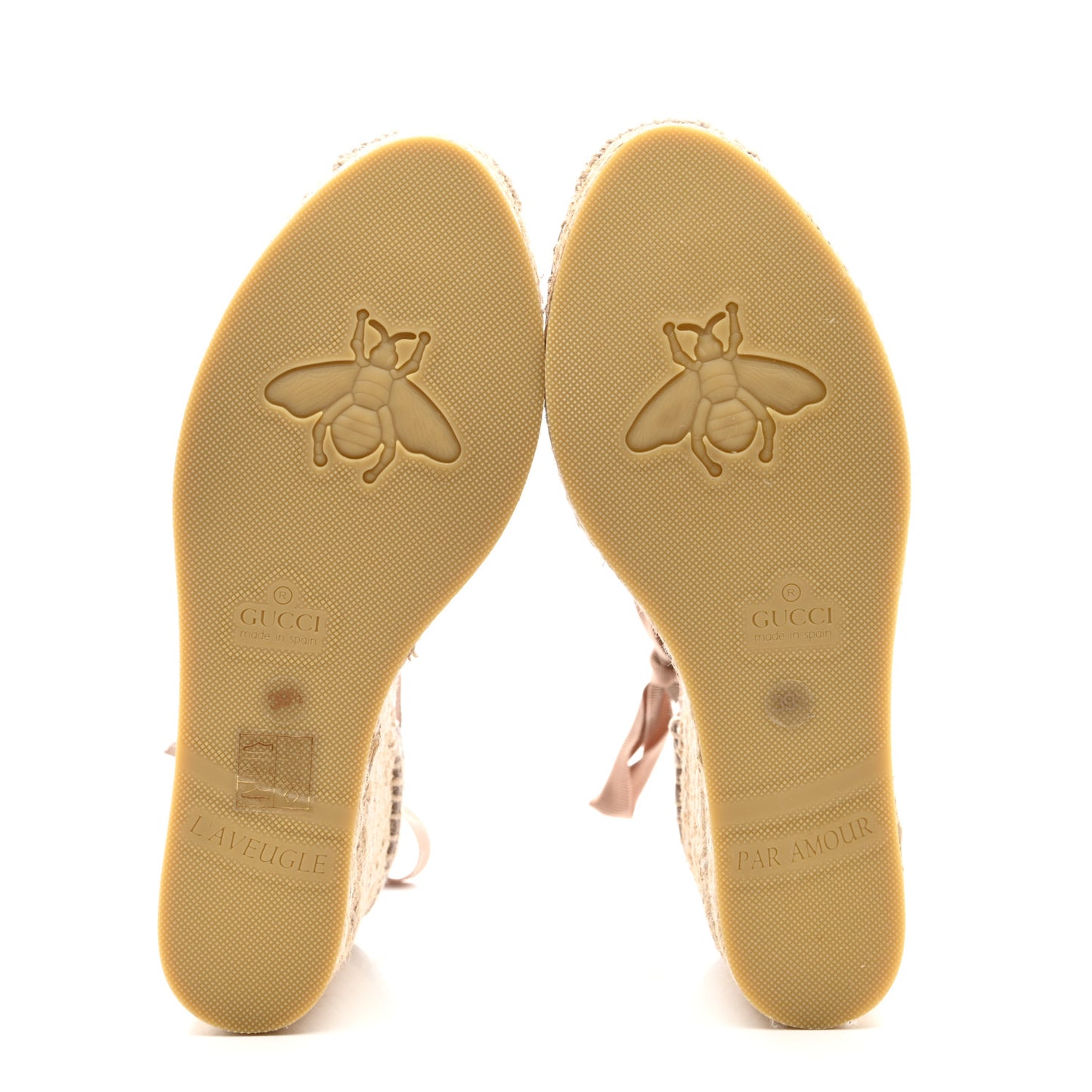 Nappa Matelasse GG Marmont Ankle Wrap Platform 35/120mm Espadrille Wedges 39.5 Porcelain Rose
