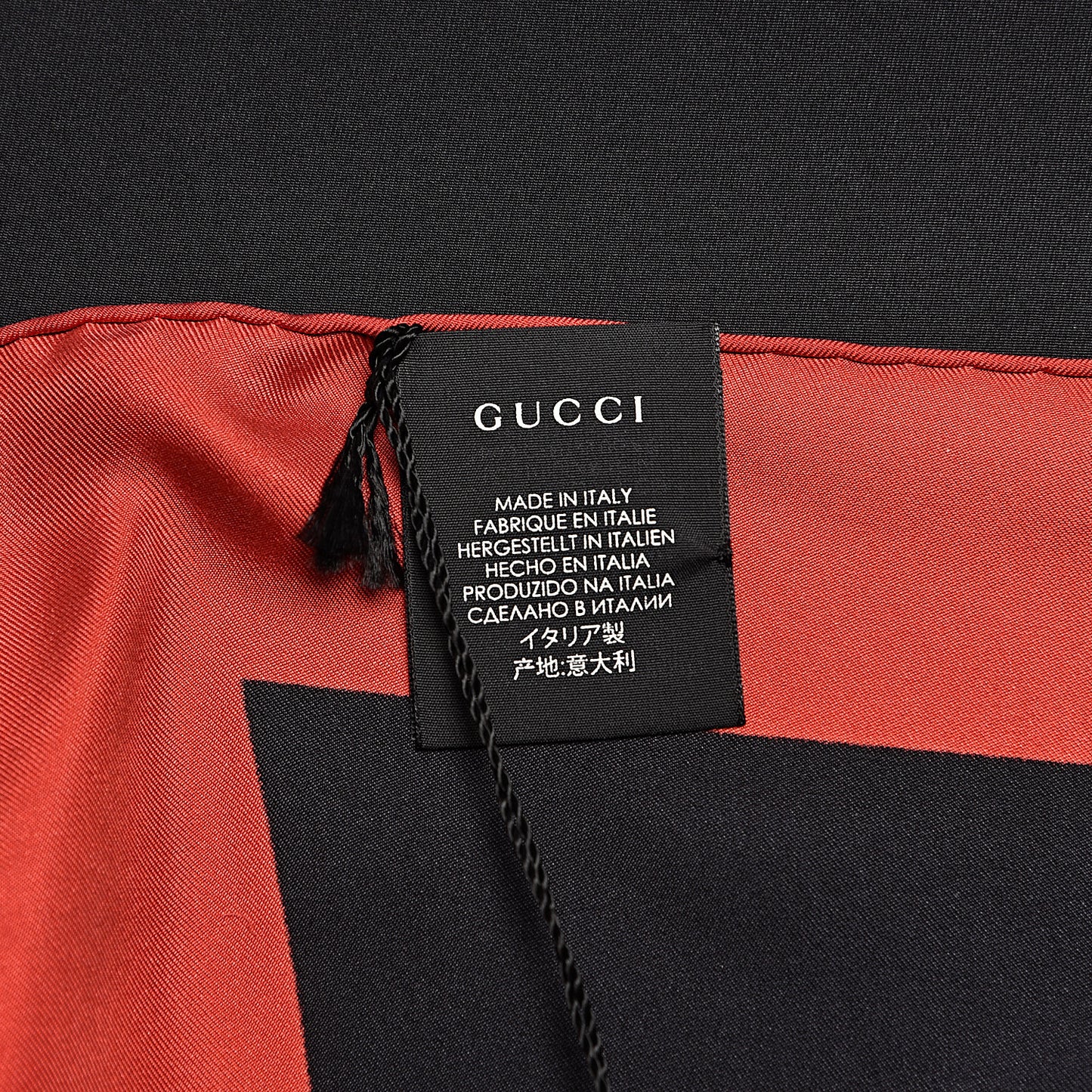Silk GG Diamond Square Scarf Black