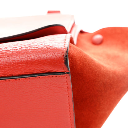 Celine Drummed Calfskin Small Trapeze Vermillion 10 of 11
