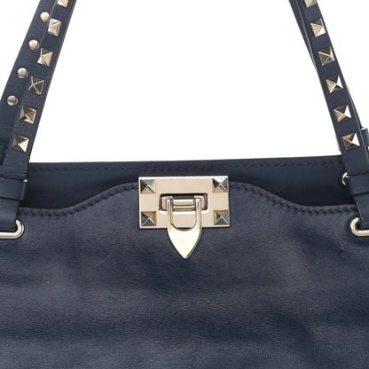 Valentino Garavani Vitello Medium Rockstud Tote Marine 7 of 13