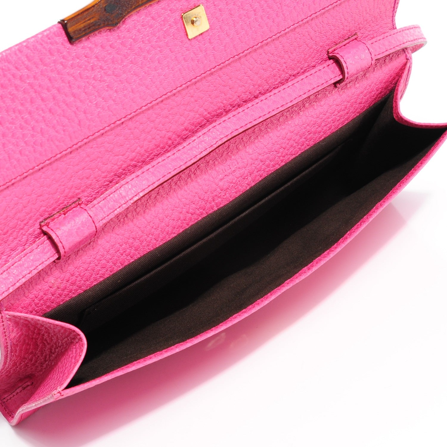 Gucci Calfskin Bamboo Bar Clutch Pink 5 of 6