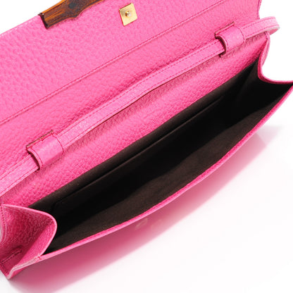 Gucci Calfskin Bamboo Bar Clutch Pink 5 of 6
