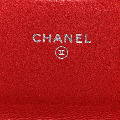 Chanel Lizard Wallet On Chain WOC Red 6 of 11