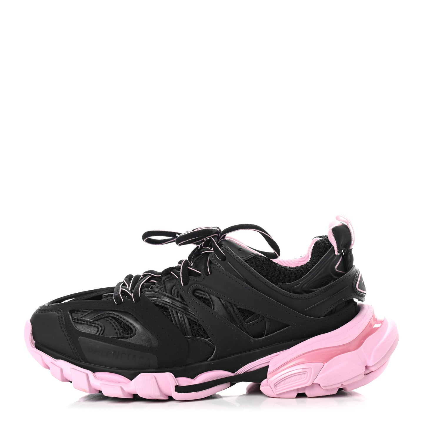 Mesh Nylon Bi-Color Womens Track Sneakers 36 Black Pink