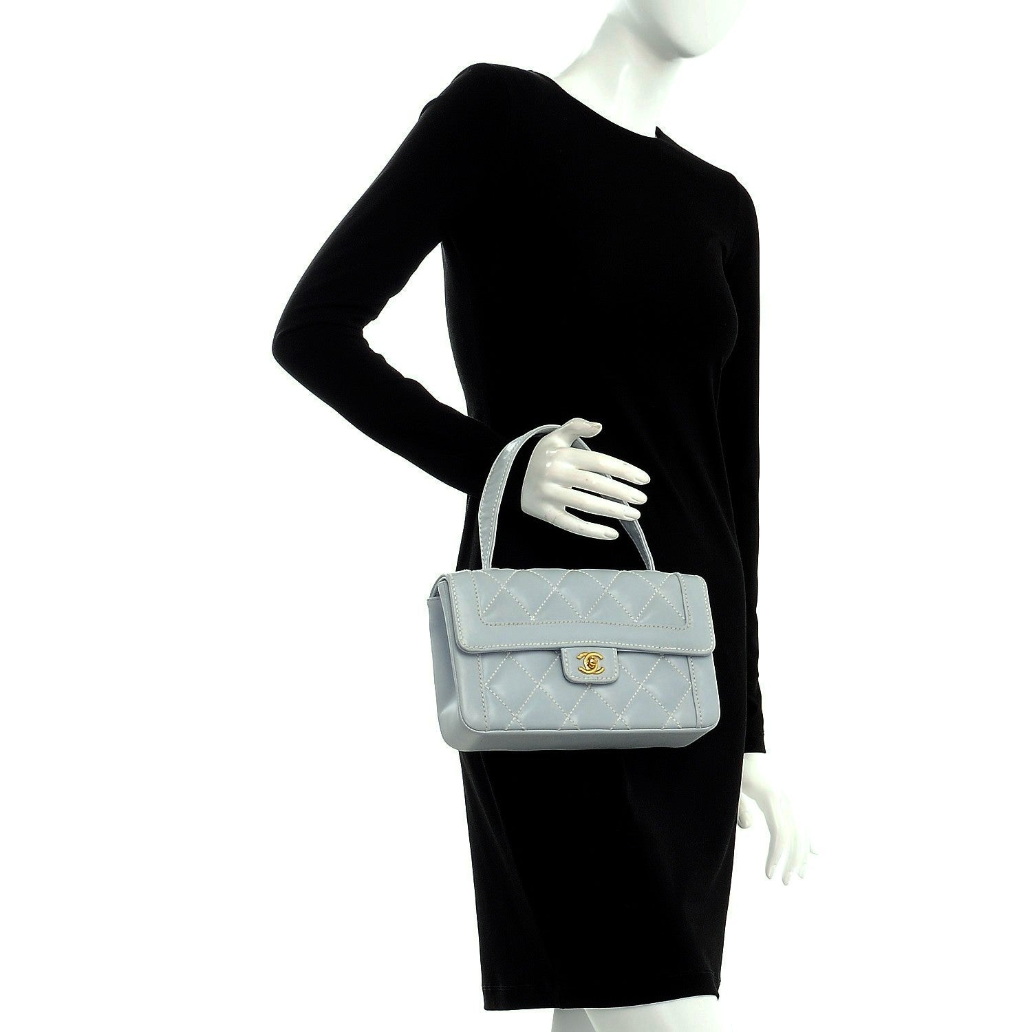 Chanel Calfskin Quilted Wild Stitch Flap Light Blue 2 of 12