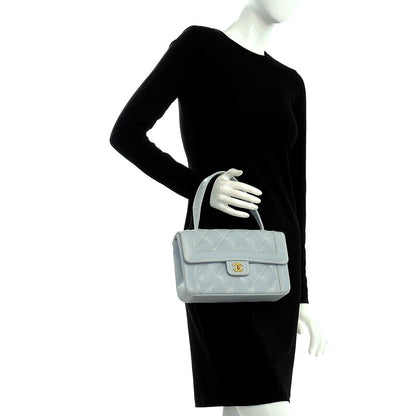 Chanel Calfskin Quilted Wild Stitch Flap Light Blue 2 of 12