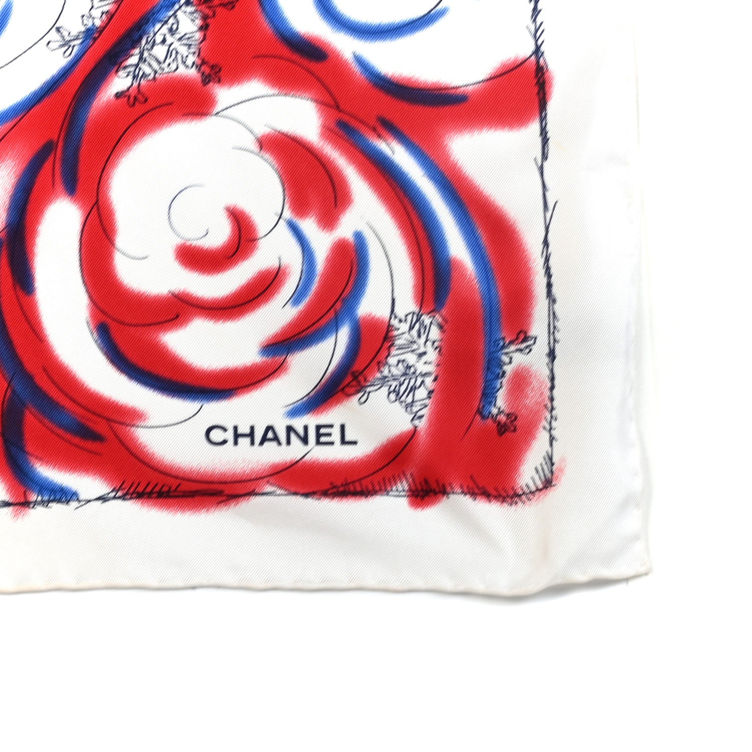 Chanel Silk Polar Bear Scarf Red 2 of 3