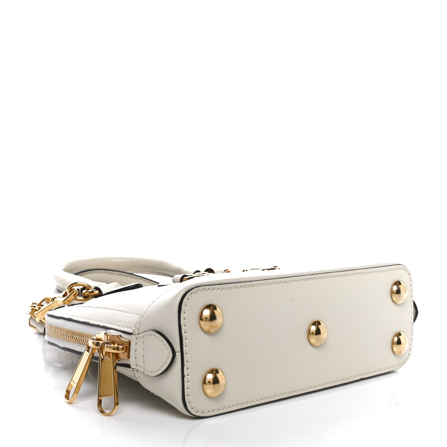 Boarded Plutone Calfskin Mini Horsebit 1955 Top Handle Bag Mystic White