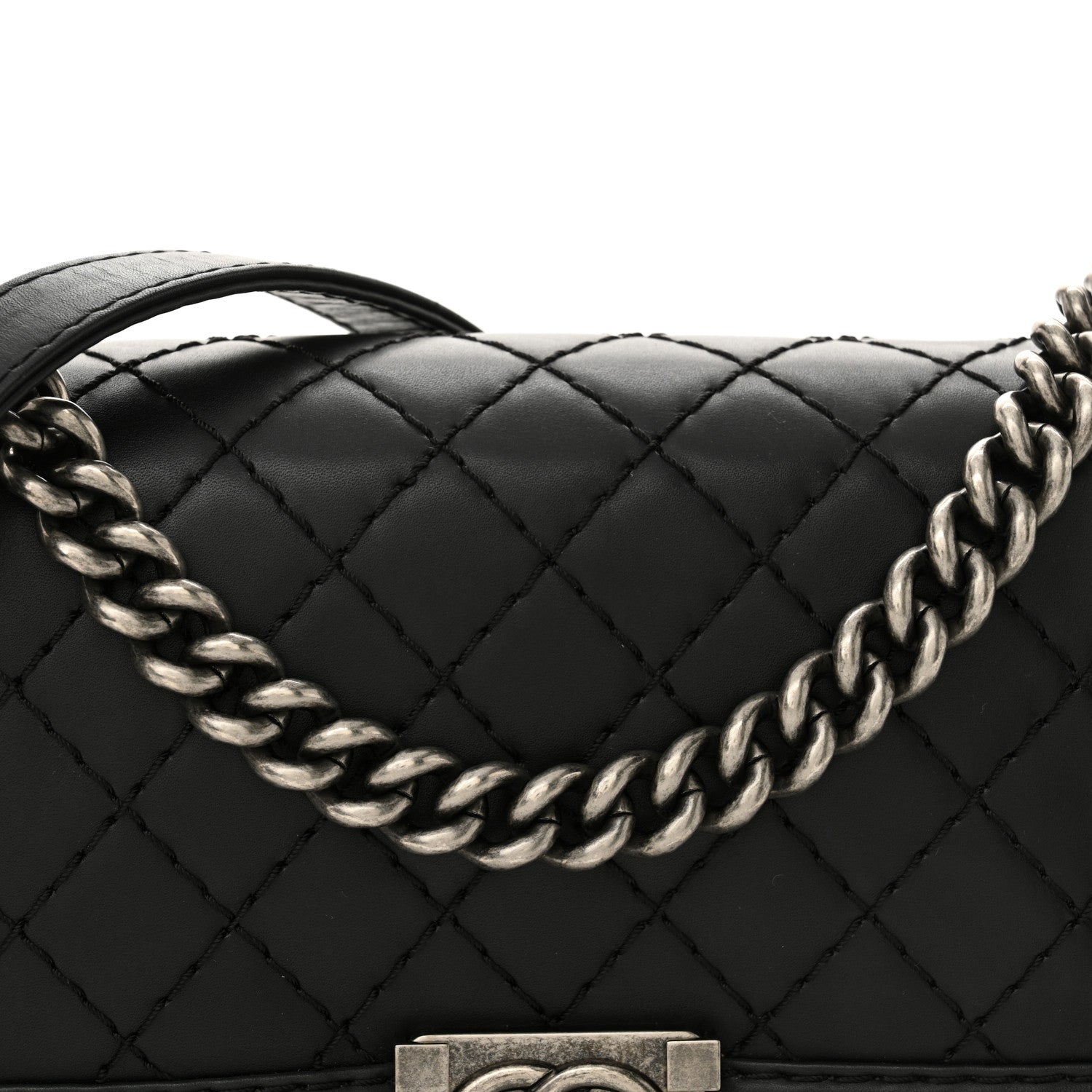 Chanel Calfskin Stitched Medium Boy Flap Black 8 of 11
