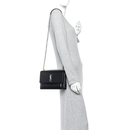 Saint Laurent Calfskin Medium Monogram Sunset Black 2 of 16