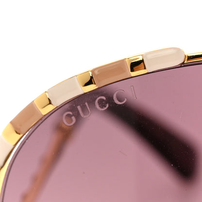 Gucci Metal Round Frame GG0595S Sunglasses Gold Brown 7 of 8