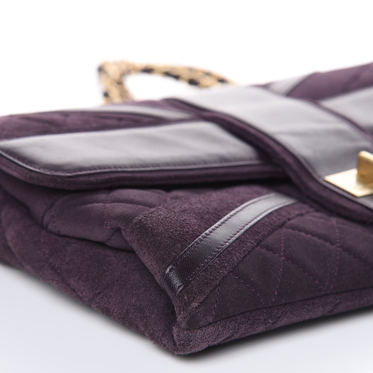 Chanel Suede Union Jack Jumbo Mademoiselle Flap Purple 9 of 14