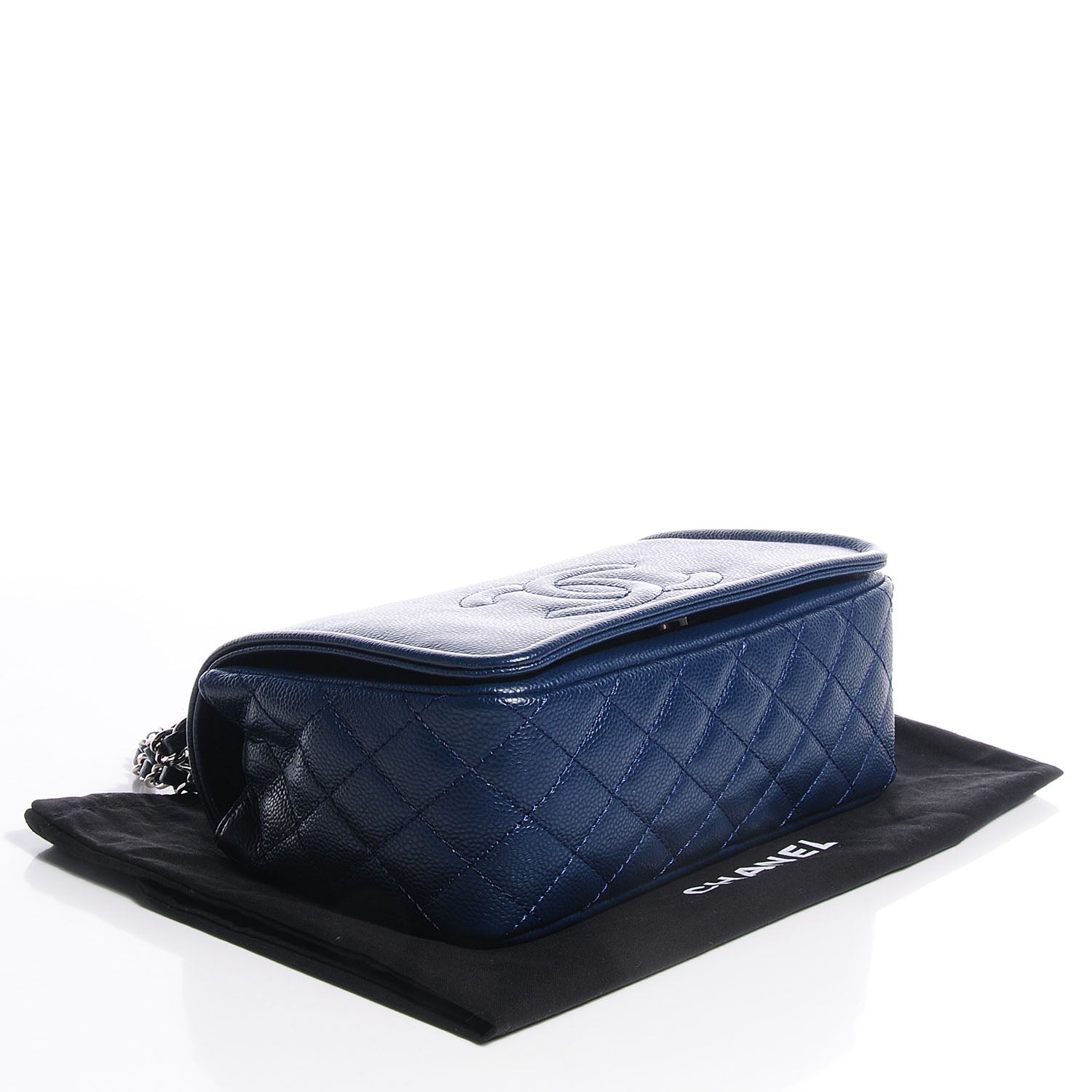 Chanel Caviar Medium Timeless CC Flap Navy Blue 4 of 8