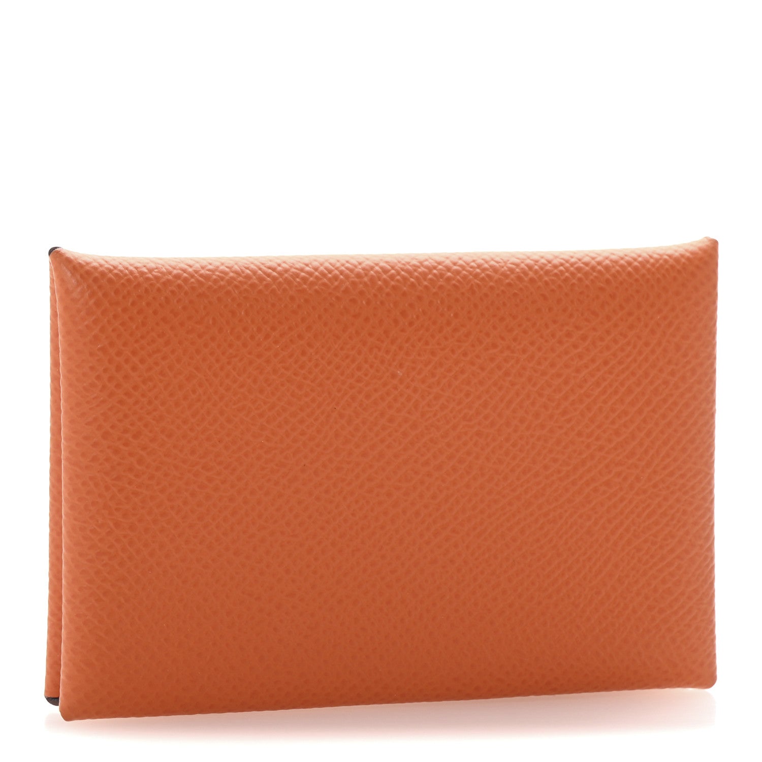 Hermes Epsom Verso Calvi Card Case Orange Celeste 3 of 9