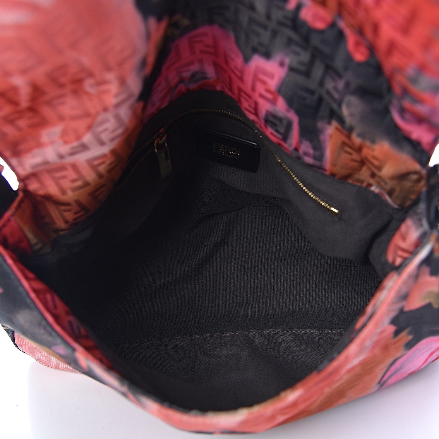Fendi Zucchino Vitello Floral Forever Mama Baguette Black Multicolor 5 of 10