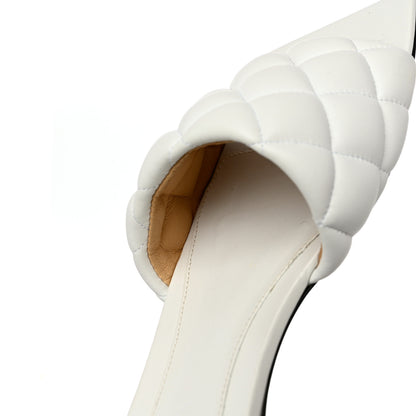Bottega Veneta Nappa Matelasse Padded Flat Sandals 37 Optic White 10 of 12