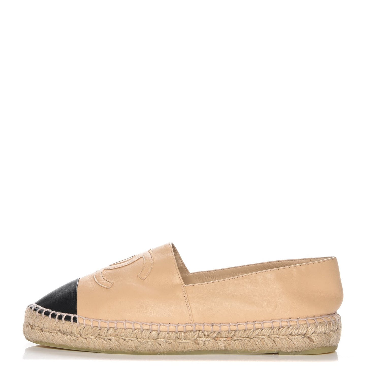 Lambskin CC Espadrilles 40 Beige Black
