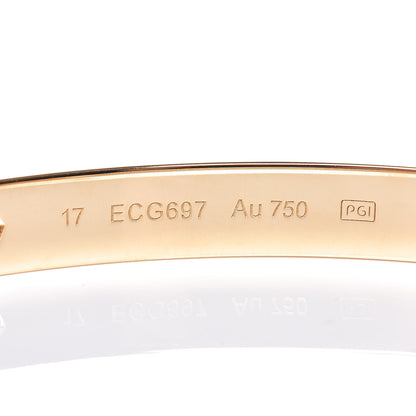 Cartier 18K Yellow Gold 4 Diamond LOVE Bracelet 17 4 of 7